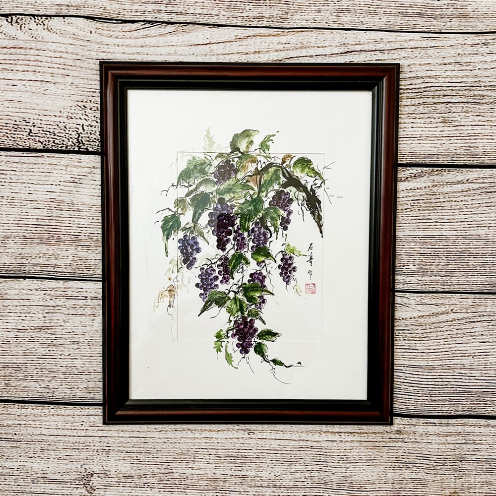 Hand Painted Grapes Art
